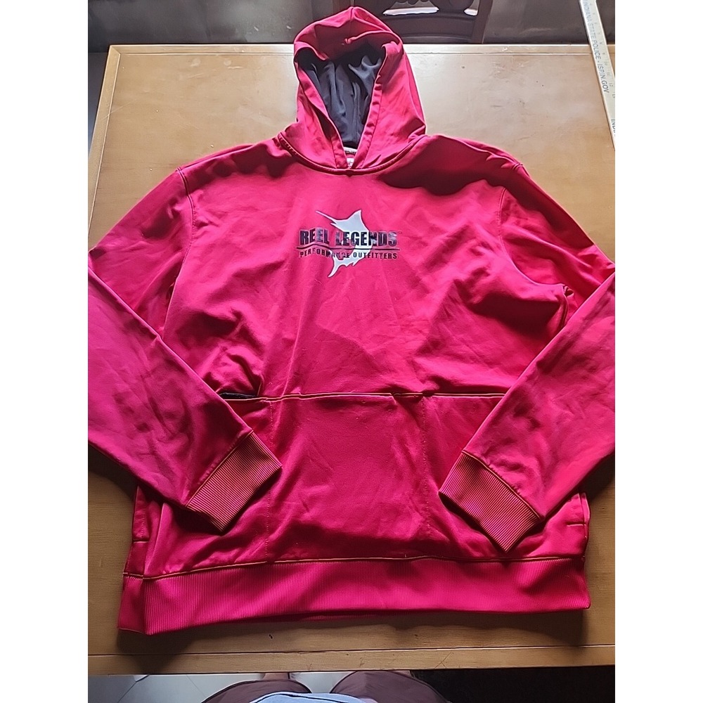 REEL LEGENDS ''FIRST MATE'' MEN'S HOODIE SWEATSHIRT BARBERRY SIZE: XXL‎